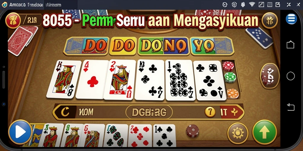 Screenshot gameplay 8055 yang menampilkan aksi seru permainan domino.