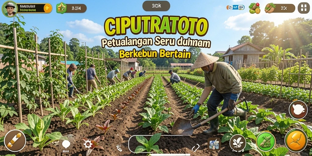 Screenshot gameplay <strong>CIPUTRATOTO</strong> menampilkan keseruan bertani dengan berbagai tanaman.