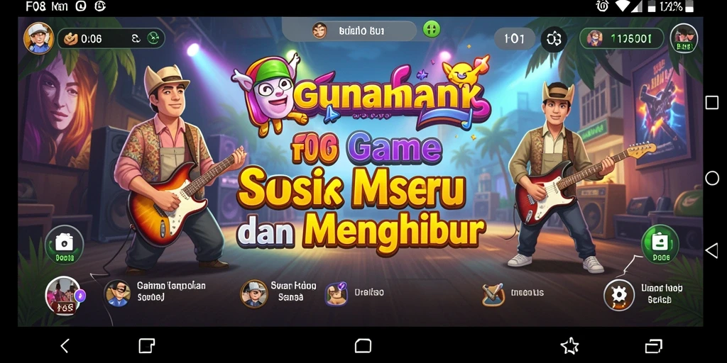 Tampilan gameplay menarik dari <strong>F08</strong> saat bermain musik di ponsel.