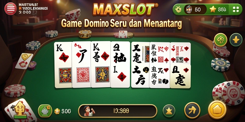 Tampilan utama gameplay Domino yang menarik di MAXSLOT.