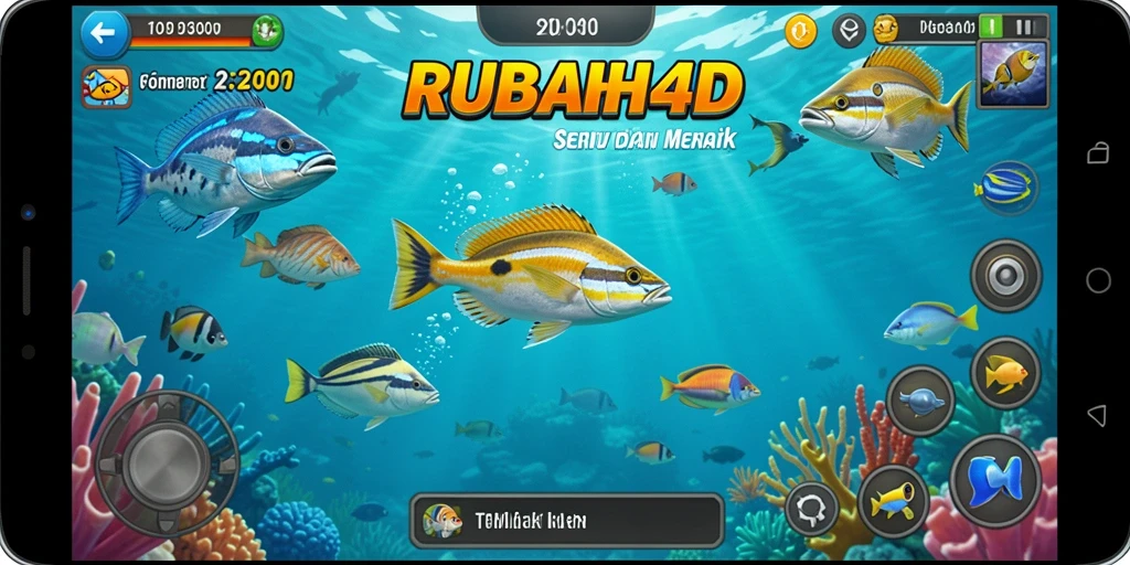 Tampilan gameplay menembak ikan yang seru dan penuh warna.