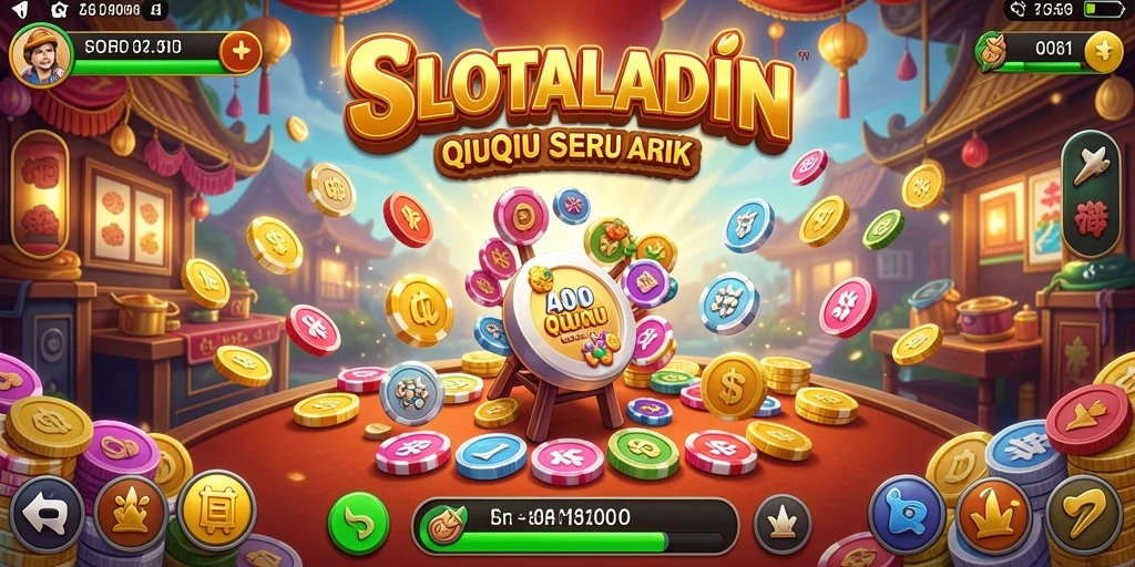 Tampilan gameplay seru di SLOTALADIN dengan kartu QiuQiu.