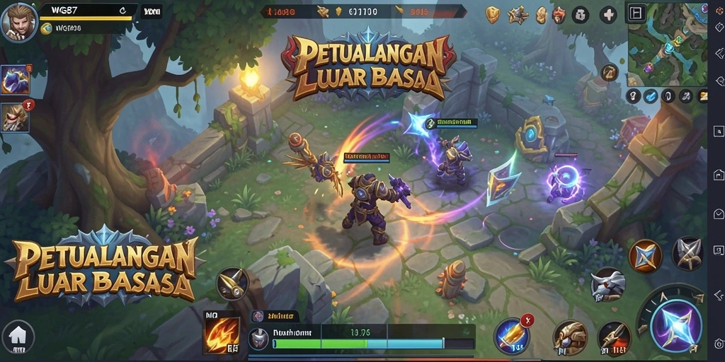 Tangkapan layar gameplay WG87 menampilkan aksi seru dalam pertempuran ARPG yang intens.